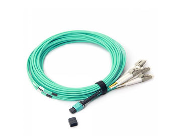 China 8 Core MTP-LC OM3 10G  50/125 Ruggedized Distribution Fiber Optic Patch Cord LSZH Jacket Round Cable supplier